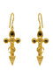 Moon Cross Earrings - gold